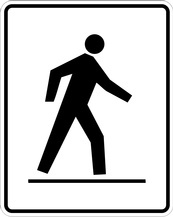 RA Series Left Side Pedestrian Crosswalk Sign - Regulatory Signage Solutions Belleville by B M R  Mfg  Inc