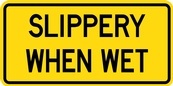 WC Series Slippery When Wet Tab - Regulatory Signage Solutions Canada by B M R  Mfg Inc