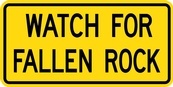WC Series Watch For Fallen Rock Tab - Regulatory Signage Solutions Peterborough by B M R  Mfg Inc