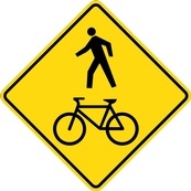 WC Series Pedestrian And Bicycle Crossing Ahead - Regulatory Signage Solutions Belleville by B M R  Mfg Inc