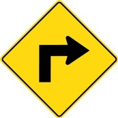 WA Series Right Turn - Regulatory Signage Solutions U S A by B M R  Mfg Inc
