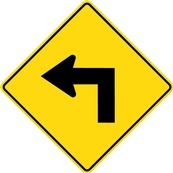 WA Series Left Turn - Regulatory Signage Solutions Canada by B M R  Mfg Inc