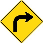 WA Series Sharp Curve Right - Regulatory Signage Solutions Trent Hills by B M R  Mfg Inc