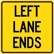 WA Series Left Lane Ends Tab - Regulatory Signage Solutions Belleville by B M R  Mfg Inc