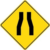 WA Series Roadway Narrows - Regulatory Signage Solutions Peterborough by B M R  Mfg Inc