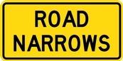 WA Series Road Narrows Tab - Regulatory Signage Solutions Canada by B M R  Mfg Inc