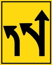 WA Series Left Lane Exits, Next Lane Exit Or Through - Regulatory Signage Solutions U S A  by B M R  Mfg Inc