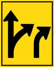 WA Series Right Lane Exits, Next Lane Exit Or Through - Regulatory Signage Solutions Campbellford by B M R  Mfg Inc