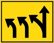 WA Series Two Left Lanes Exit, Next Lane Exit Or Through - Regulatory Signage Solutions Peterborough by B M R  Mfg Inc