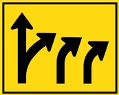WA Series Two Right Lanes Exit, Next Lane Exit Or Through - Regulatory Signage Solutions Canada by B M R  Mfg Inc