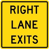 WA Series Right Lane Exits - Regulatory Signage Solutions Belleville by B M R  Mfg Inc