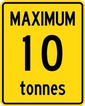 WA Series Maximum Tonnes Advisory Differentiated By Truck Type - Regulatory Signage Solutions Trent Hills by B M R  Mfg Inc