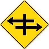 WA Series Divided Road Intersection Ahead - Regulatory Signage Solutions Canada by  B M R  Mfg Inc