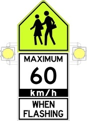 RB Series School Zone Maximum Speed 60 Kmph - Regulatory Signage Solutions USA by B M R  Mfg Inc