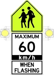RB Series School Zone Maximum Speed 60 Kmph - Regulatory Signage Solutions USA by B M R  Mfg Inc