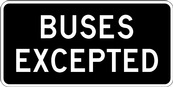 RB Series Buses Excepted Tab - Regulatory Signage Solutions Canada by B M R  Mfg Inc