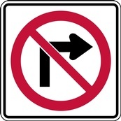 RB Series No Right Turn - Regulatory Signage Solutions USA by B M R  Mfg Inc
