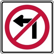 RB Series No Left Turn - Regulatory Signage Solutions Peterborough by B M R  Mfg Inc