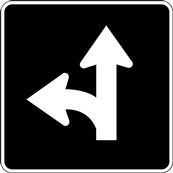 RB Series Straight Through Or Left Turn Only - Regulatory Signage Solutions USA by B M R  Mfg Inc