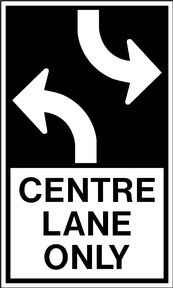 RB Series Two-Way Left Turn Lane Centre Lane Only Ground-Mount - Regulatory Signage Solutions USA by B M R  Mfg Inc