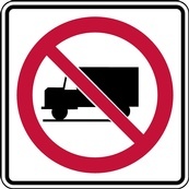 RB Series No Heavy Trucks - Regulatory Signage Solutions Belleville by B M R  Mfg Inc