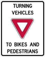 RB Series Turning Vehicles Yield To Bikes And Pedestrians - Regulatory Signage Solutions Belleville by B M R  Mfg Inc