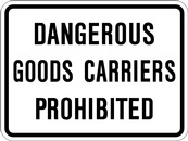 RB Series Dangerous Goods Carriers Prohibited Tab - Regulatory Signage Solutions Trent Hills by B M R  Mfg Inc