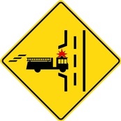 WC Series Fire Truck Entrance Left - Regulatory Signage Solutions Peterborough by B M R  Mfg Inc