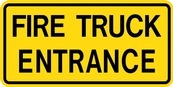 WC Series Fire Truck Entrance Tab - Regulatory Signage Solutions U S A  by B M R  Mfg Inc