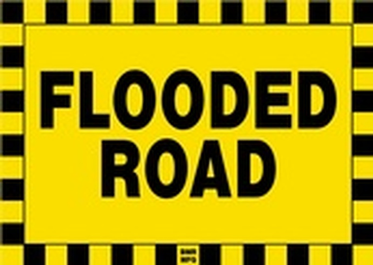 Flooded Road Sign Board - Signage Solutions Trent Hills by B M R  Mfg  Inc
