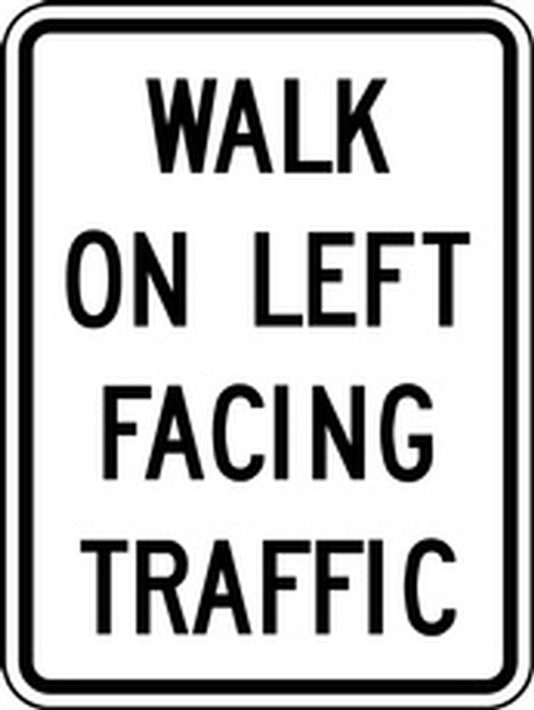 RC Series Walk On Left Facing Traffic - Regulatory Signage Solutions Campbellford by B M R  Mfg Inc