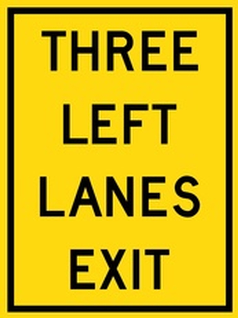 WA Series Three Left Lanes Exit - Regulatory Signage Solutions U S A   by B M R  Mfg Inc