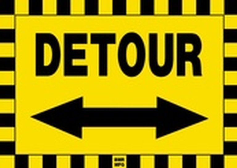 Detour Double Arrow Sign Board - Signage Solutions Belleville by B M R Mfg Inc